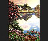Henry Peeters Canvas Paintings - Lakeside retreat